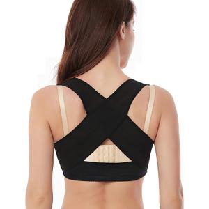 Werena Women Posture Corrector Back Brace Support Bra Shaper Vest Sleeveless Shapewear Tops (X-Large, X-strap Black#2)