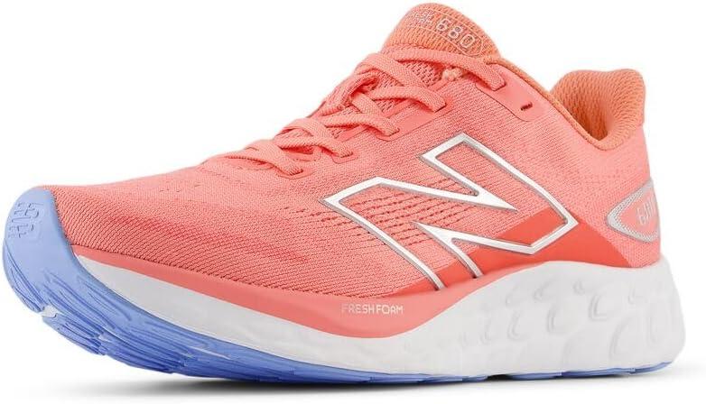 New Balance Women's Fresh Foam 680 V8 Running Shoe (6.5 Wide, Sunfade Red/Drift Red/Silver Metallic)