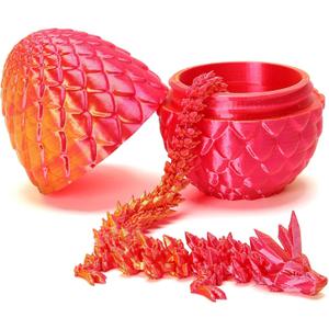 3D Printed Dragon with Surprise Egg,Surprise Dinosaur Eggs Fidget Toys for Kids, Birthdays, Halloween Christmas Decorations Gifts Indoor Outdoor for Girls Boys (Red)