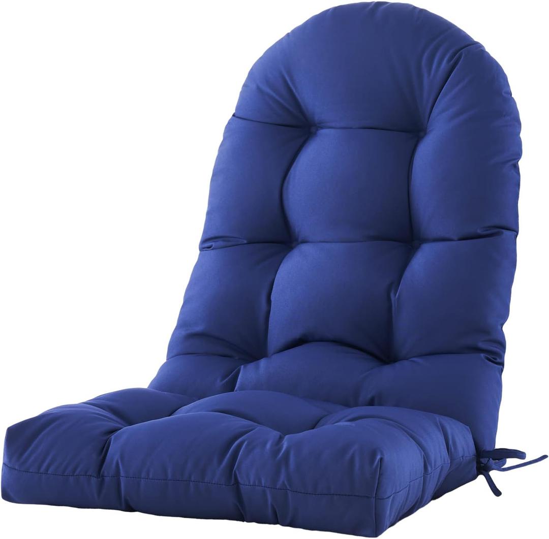 BLISSWALK Patio Chair Cushion for Adirondack,High Back Tufted Rocking Chair Cushion, Outdoor Seat Cushion 48"x21"x4" inch, Sunscreen and Fade-Resistant,1Count,Classic Blue