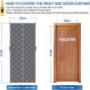 Magnetic Thermal Insulated Door Curtain,Fits Door Size 30'' x 80'', Durable Oxford Cloth Thicken Cotton Fiber Fill, Temporary Door Insulation Cover,Soundproof Weatherproof Doors Blanket (Gray)