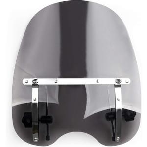 Universal Motorcycle Windshield Windscreen 19"x17" (for 7/8", 1" Handlebars) for Honda CT125, Rebel 500, for Kawasaki Vulcan 900, for Suzuki Savage, for Yamaha for Harley Davidson Fatboy Road King