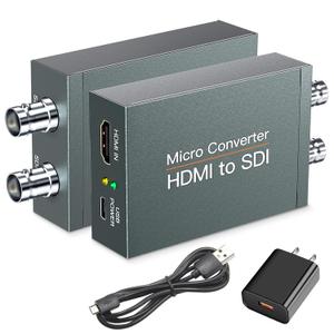 HDMI to SDI, HDMI to 3G-SDI/HD-SDI Converter, Audio Embedder 2 Way SDI Converter Dual SDI Output Adapter Support 1080P for Camera Home Theater