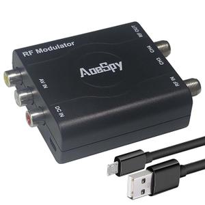 RCA RF Coaxial Modulator VHF Converter CVBS Adapter w/Channel 3/4 Switch for DVD Blu-ray Player DVR VCRs Satellite Set-top Cable Box PS2 PS3 PS4 Xbox 360 WII NS AV Video to F Type Analog Coax NTSC TV