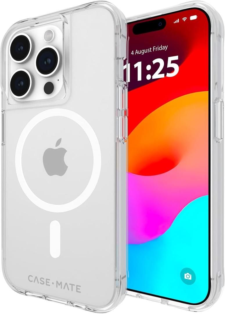 Case-Mate Tough iPhone 15 Pro Case - Clear [12ft Drop Protection] [Compatible with MagSafe] Magnetic Phone Case for iPhone 15 Pro 6.1", Shockproof Cover with Anti Yellowing, Anti Scratch Tech