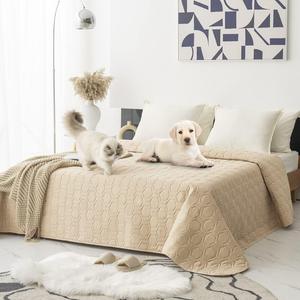 Tcksstex Waterproof and Anti-Slip Dog Bed Cover and Pet Blanket Sofa Pet Bed Mat car Incontinence Mattress Protectors Furniture Couch Cover for Most Cats Dogs, Pets (82x82- Beige) (82x82Inch (Pack of 1))