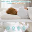 16x22 Kid Pillow with 100% Organic Cotton Pillowcase and Shell - Adjustable Youth Pillow Meets the Growth Need of Kids at Different Ages, Soft Non Toxic Pearl Filling, Machine Washable, Travel&School