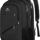 MATEIN School Laptop Backpack, Large TSA Friendly College Computer Bookbag with Laptop Compartment Fits 17 Inch Notebook, Water Resistant Business Work Travel Bag, Graduation Gifts for Men Women (Black)