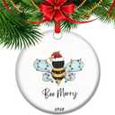 Be Merry Christmas Ornament 2025 Bee Lover Holiday Keepsake Gift Ceramic Bee Themed Decor Honeybee Enthusiast Present (V21)