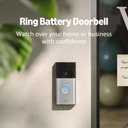 Ring Battery Doorbell | Home or business security with Head-to-Toe Video, Live View with Two-Way Talk, and Motion Detection & Alerts (newest model), Satin Nickel