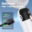 TOPK Portable Handheld Fan, 5000mAh Battery Operated Fan With LED Display, Handheld/Neck/Desk 3 in 1 Personal Mini Desk Fan, 360 Rotatable 4 Speed Small Fan for Makeup, Home, Office, Travel, Outdoor