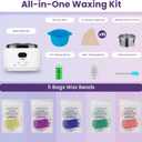 Wax Warmer Pot with 5 Bag Hard Wax Beads, Wax Kit Digital Hair Removal Waxing Kit for Women & Men, HotWax Melt Warmer Kit for Full Body, Legs, Face, Bikini,Sensitive skin, White