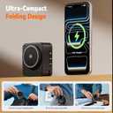 Wireless Charger 3 in 1, Foldable Charging Station for Apple Samsung Multi Devices Charging, Magnetic Charging Stand, Portable Travel Fast 15W Charger Station for iPhone, TWS, iWatch (Black)