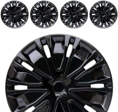 Hubcaps  Replacement for Steel Wheel（Non-Alloy） Snap-on Set of 4 | Stylish Durable R16 Universal-fit Wheel Cover Hub Caps Iron Rims Tire Cap Upgrade Your Cars Trucks Sedans SUV Vans，Black