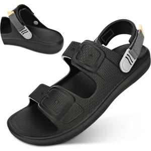 BBMVP Womens Sandals, Summer Beach Sandals for Woman 2025, Womens Slides, Women Beach Sandals & Summer Shoes Comfortable, Pool Slip On Sandals Women (9, All Black)