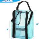 Cosmos Mesh Shower Caddy Toiletry Organizer Hanging Shower Tote Bag, Quick Dry Shower Organizer Portable Bath Bag with Durable Zippers & Side Pockets for Travel Gym Swimming Beach & Camp (Aqua Blue)