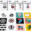beiens High Contrast Baby Flashcard, 80 Pcs 160 Page Black White Colorful Visual Stimulation Learning Activity Card for Babies Ages 0-3-6-12-36 Months, 5.5'' x 5.5'' Newborn Infants Toys Gift