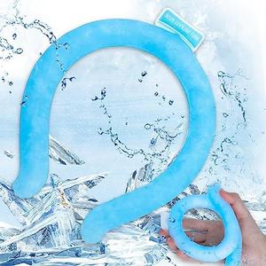 Neck Cooling Tube, Neck Cooling Ring, Reusable Wearable Cooling Neck Wraps for Summer Heat Outdoor Indoor Cooling and Heat Dissipation (Blue).2 packs