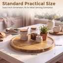 14.9" Wooden Decorative Serving Tray for Coffee Table and Home Decor, Large Round Wood Tray for Table Centerpiece, Ottoman Tray,Kitchen Counter Island，Circle Candle Holder Decor Trays