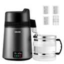VEVOR Water Distiller, 6L/1.6 Gallon Larger Pure Water Purifier Filter for Home Table Countertop, 900W Glass Pot Distilled Maker, Stainless Steel Interior Drinking Machine to Make Clean Water