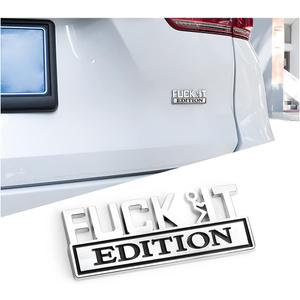 Car Fuck IT Edition Emblem, 3D Zinc Alloy Badge Sticker Decal, Car Side Rear Front Hood Trunk Door Fender Bumper Metal Sticker, Vehicle Exterior Replacement Accessories for Cars SUV