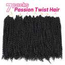 Dorsanee Passion Twist Hair 16 Inch 7 Packs Water Wave Crochet Hair Long Bohemian Curly Braiding Hair for Butterfly Locs, Faux Locs, Boho Style Spring Twist Crochet Braids (1B#)