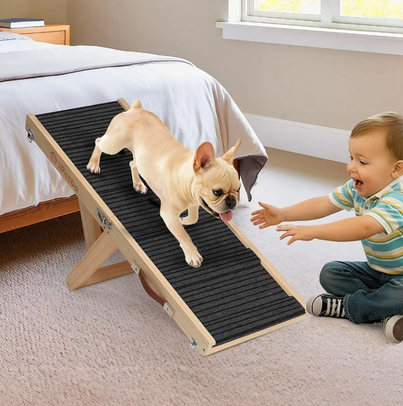Small Dog Ramp for Bed Couch Car Folding Portable Pet Ramp for Cats Adjustable Height 21", Up to 35 lbs