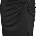 ZAFUL Womens 2 Pieces Skirt with Crop Tank, High-Slit Twist Skirt Set Bodycon Dress for Party Club Nightout Cocktail (Medium)
