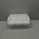Creahaus 17 Quart Plastic Storage Box with Removable Tray Durable Craft Organizers and Storage Stackable Storage Container for Organizing Bead, Art, Sewing, Playdoh (Clear) (Clear/White latch)