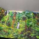 Breling 4 Pcs 48 x 24 Inch Reptile Habitat Background with Nano Glue Gobi Sun Cactus Stone and Green Tree Fern Stream Terrarium Background Polyester Durable Aquarium Accessories