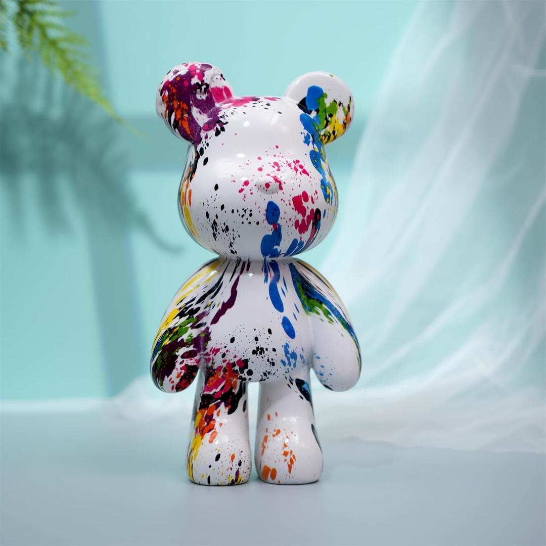 Abstract Animal Statue Decor for Home, Resin Bear Sculpture Ornament for Bedroom, Living Room, Office on Table, Shelf and Cabinet (Type C) (normal)