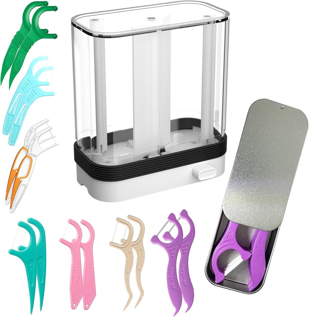 Floss Dispenser refillable, Floss Pick Dispenser for Plackers, Flosser Holder, Portable case for Dental Picks (20 Counts)