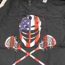 Lacrosse American Flag Lax Helmet Sticks 4th of July T-Shirt,Small
