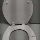 Bemis 500EC Durable Wood Toilet Seat with Easy Clean Hinges, Made in USA, Round, White