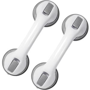 2-Pack Suction Grab Bars for Shower & Bathtub  12" Safety Handle for Seniors, Disabled & Elderly, No-Drill Bathroom Assist Bar for Stability & Support