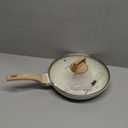 CAROTE Non Stick Frying Pan Skillet,10" Nonstick Fry Pan with Glass Lid, Egg Pan Omelet Pans, Granite Cookware PFOA Free White Granite, 10-Inch