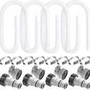 EBOOT 4 Set Pool Pump Hose for Above Ground, 1.5 Inch x 59" Replacement Filter Hose with 8 Clamps and 8 Adapters for Swimming Pool Compatible Accessories(White)