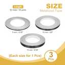 PATIKIL Metalized Polyester Film Tape 3/16" 3/8" 9/16", 3 Pack 55 Yards Metallic Decor Tape Glossy Black Adhesive Mirror Tape for Detailing Accent Wall Graphic Arts Boat Trim Walls