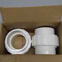 2 Pack 2" PVC Union Coupling Pipe Fitting (Socket x Socket) 2 Inch PVC Slip Union PVC Adapter Coupling Schedule 40, EPDM O-Ring, White