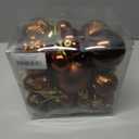 Christmas Ball Ornaments Brown Christmas Tree Decorations with Hang Rope-36pcs Shatterproof Christmas Ornaments Set with 6 Styles in 3 Sizes(Small Medium Large)