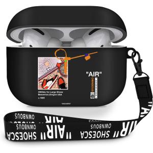 Compatible Airpods Pro 3 Case(2025),Cool Design Shoe Print Soft Silicone Protective Cases for Apple AirPods Pro 3rd Generation Case,Airpod Pro 3 Cover with Lanyard & Keychain for Men/Boy