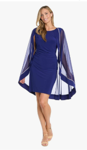 R&M Richards Women's Crystal Glow Evening Dress, Electric Blue, Size 14 Plus/14W