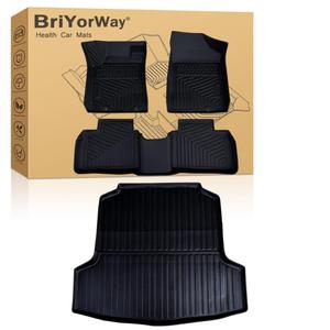 BriYorWay Car Floor Mats for Nissan Altima 2019 2020 2021 2022 2023 2024 2025 Accessories, for Nissan Altima All Weather Automotive Floor Mats & Cargo Liner