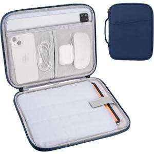 iPad Pro 11 Inch Sleeve Case, Travel Tablet Carrying Bag for iPad Pro 11-in (M4), iPad 10.9 (10th Gen), iPad Air 11-in (M2), Galaxy Tab S9/S8 (Navy Blue-11)
