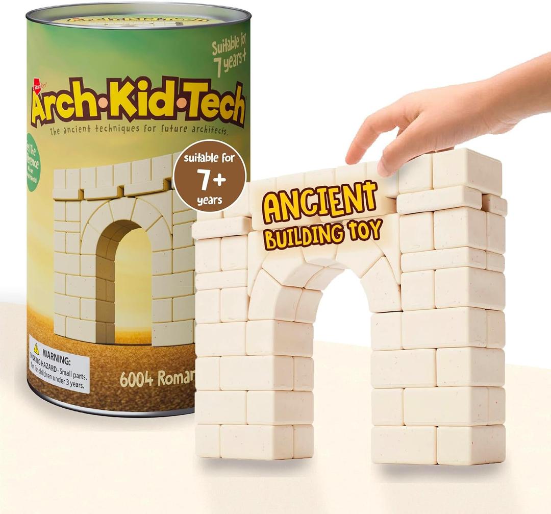 Taksa Toys Ancient Roman Arch Stem Toys Premium Educational Stackable Building Blocks, for Kids Ages 7 8 9 10+ Years Old, Indoor Architectural Kit Construction Games, Montessori Children Toys 69 Pcs
