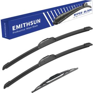 EMITHSUN Windshield Wiper Blades Replacement for Jeep Liberty 2002-2007,That Meet OEM Quality Front Rear Wipers Blade Set for My Car -19"+19"+11"(Set of 3)