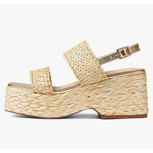 Platform Sandals Women Open Toe Ankle Strap Summer Wedge Espadrille Sandals Cute Beach Straw Raffia Woven Sandals Comfortable Vacation Dress Shoes, Size 7