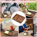 CINRLLA Wooden Sticky Note Holder & Pen Dispenser, 6.5 x 4.7 inches, Green, 1 Count