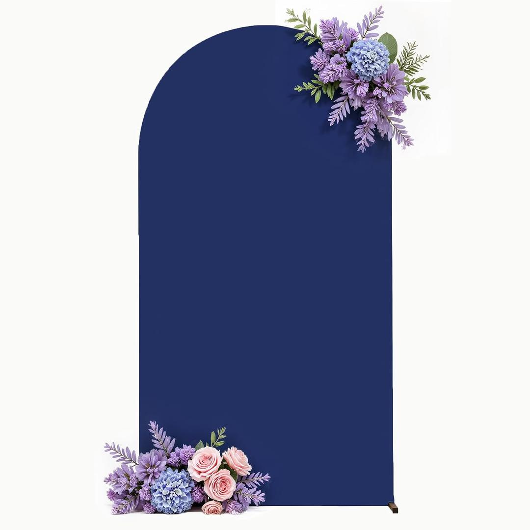 Navy Blue Arch Backdrop Cover for Wedding, 6FT Navy Blue Arch Cover Stretchy Backdrops, Double-Sided Arch Stand Covers for Wedding Ceremony, Baby Shower, Birthday Party Decoration