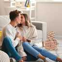 Lust Tower Games for Adults Super Naughty Tumbling Block Tower Wooden Stacking Block for Couples Date Night Ideas for Valentine Lover Drunking Games (48pcs)